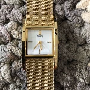 Times watch stainless steel band square face